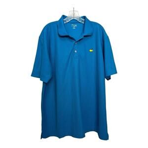 Masters Tech Golf Polo Shirt Men XL Blue Solid Masters Embroidery Logo